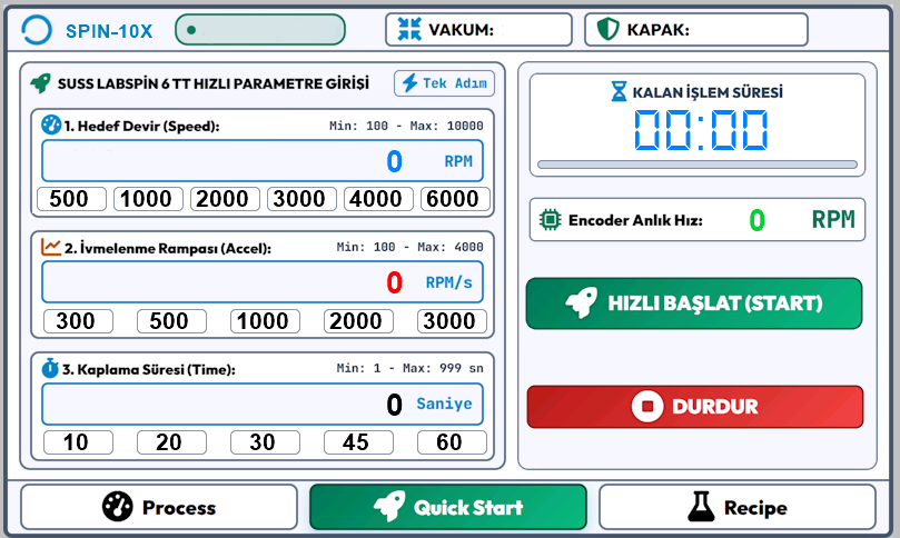 Quick Start Ekranı