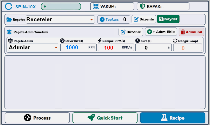 SPIN 10X Reçete Programlama ve STM32 Kayıt Arayüzü
